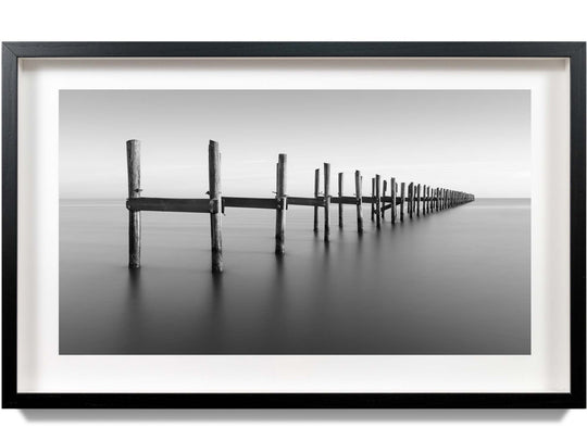 Framed print of an old pier near Biloxi, Mississippi.