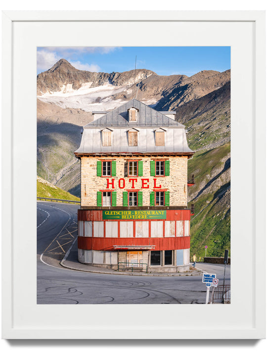 Framed print of Hotel Belvedere in Switzerland