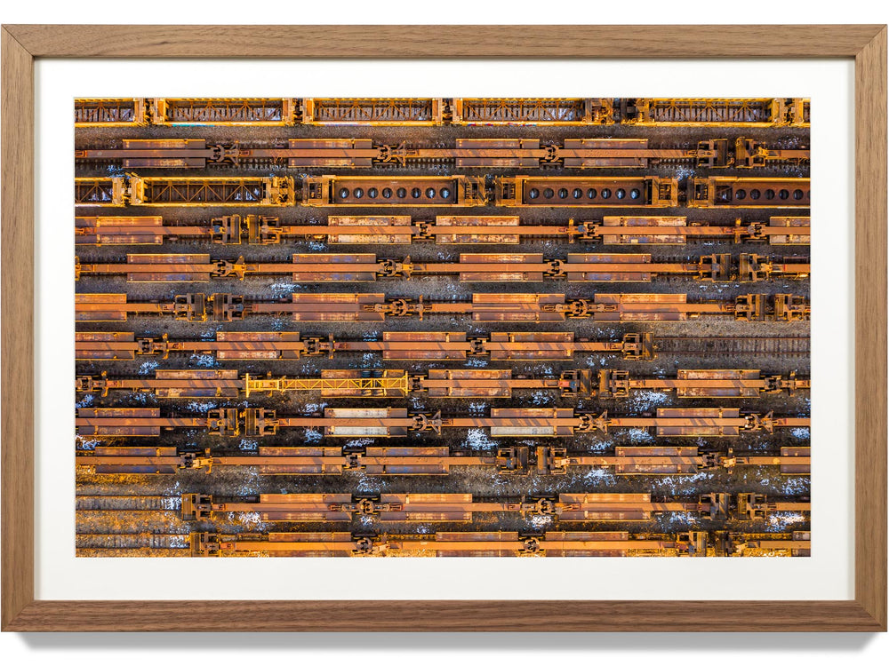 Framed print of an old train yard in Chicago