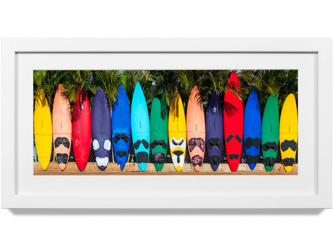 Framed print of the surfboard fence