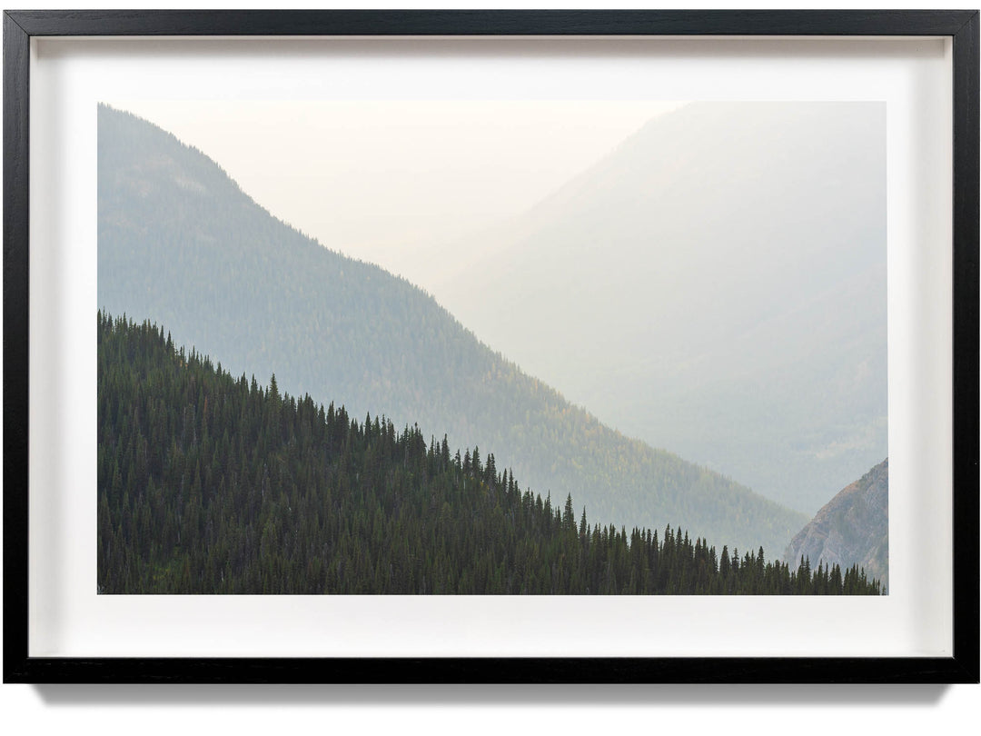 Framed print of a valley in Glacier National Park